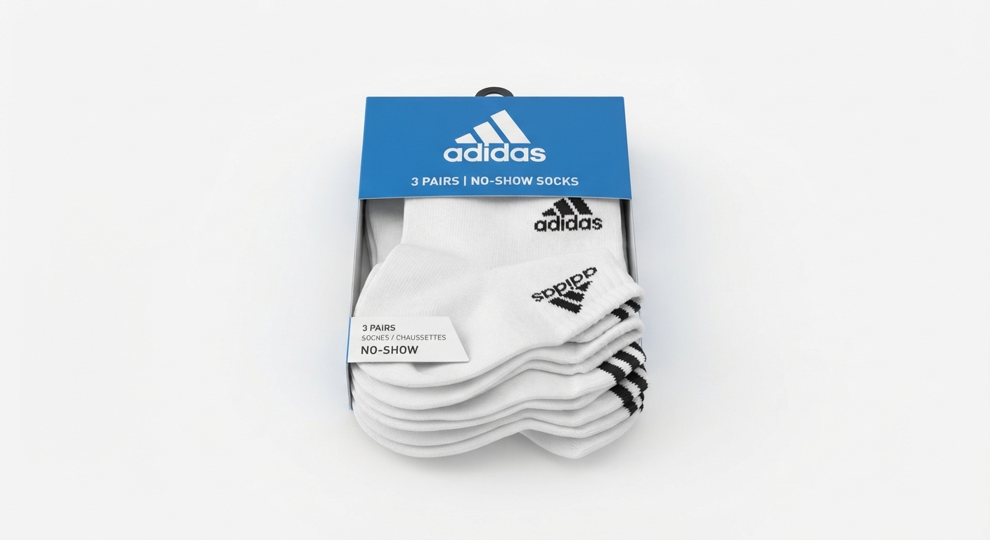 Pack 3 Pares Calcetines Tobilleros Adidas Think Linear Algodón Elastano