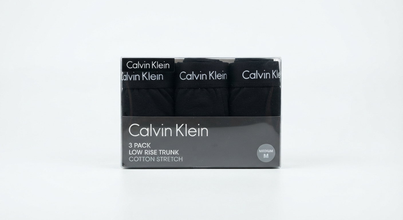 Calvin Klein Calzoncillos Bóxer Hombre Pack 3 Low Rise Trunks (Negro, Talla M)