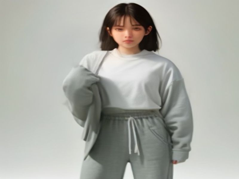 Pantalones Chándal Algodón Casual Cintura Alta Holgados con Cordón Ajustable