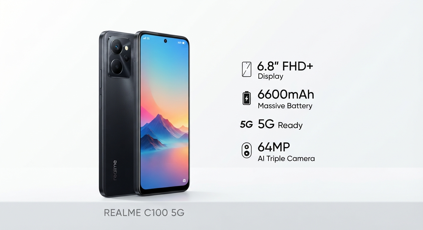 Realme C100 5G: Pantalla 6.8", Batería 6600mAh, Envío Rápido desde España