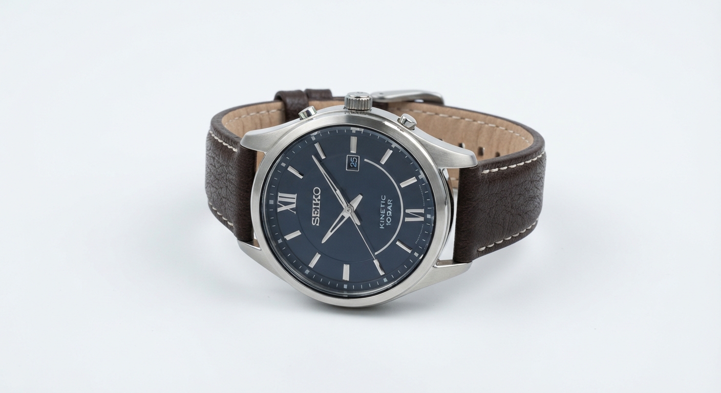 Seiko Reloj Analógico para Hombre con Correa de Cuero SKA791P1