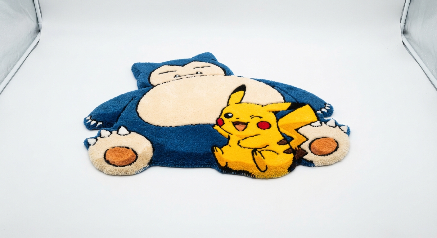 Alfombra Pokémon Snorlax y Pikachu Ultra Suave para Decoración Kawaii