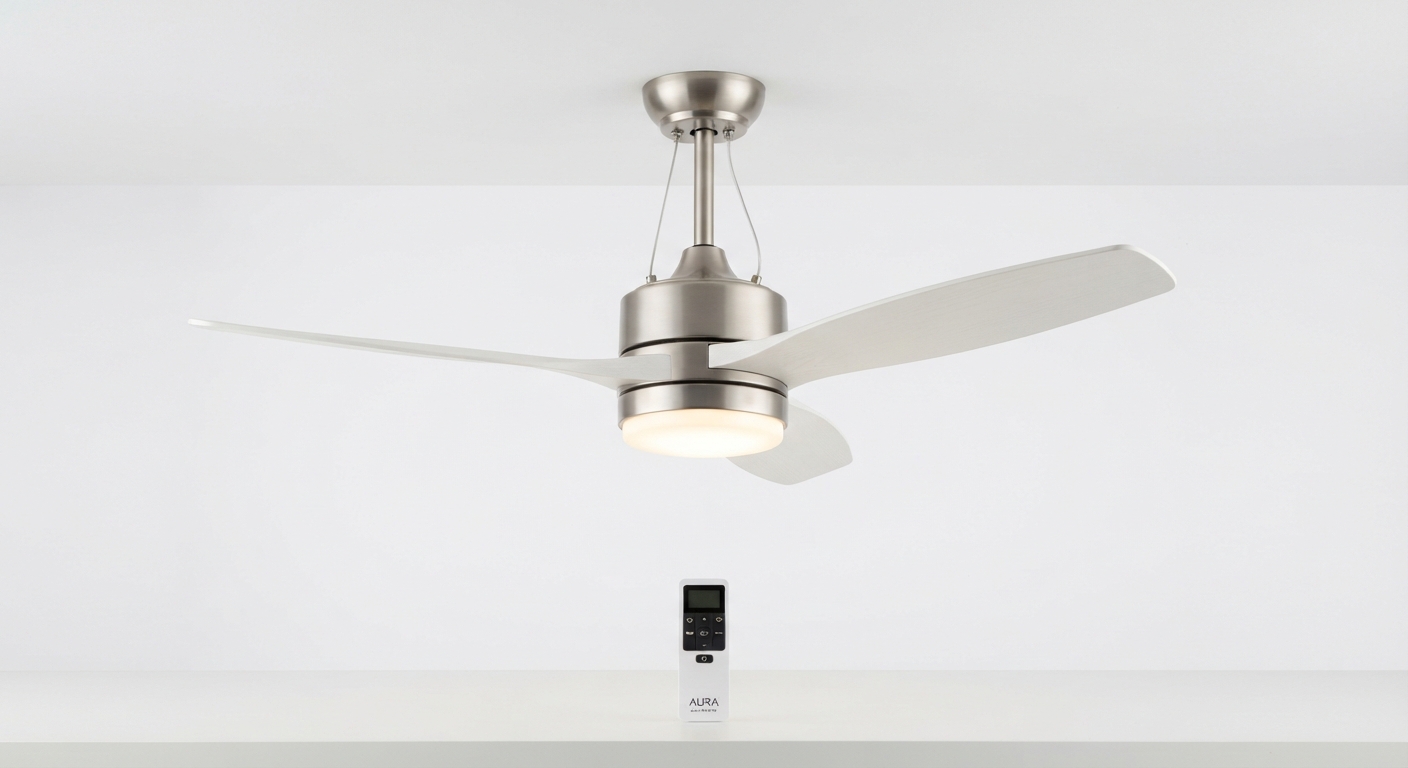 Ventilador de Techo Silencioso con Luz LED Regulable y Control Remoto
