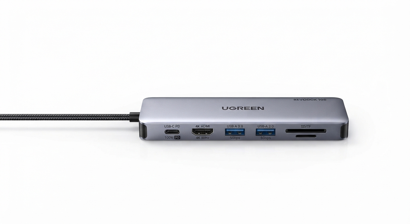 UGREEN Revodok 105 Hub USB-C 5 en 1 con HDMI 4K y Carga PD 100W