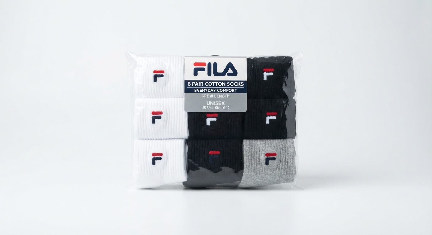 FILA Calcetines de Algodón (Pack de 6) para Hombre y Mujer