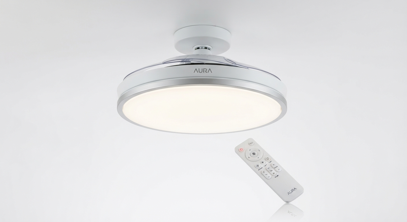 Lámpara de Techo Inteligente con Ventilador Invisible y Control Remoto