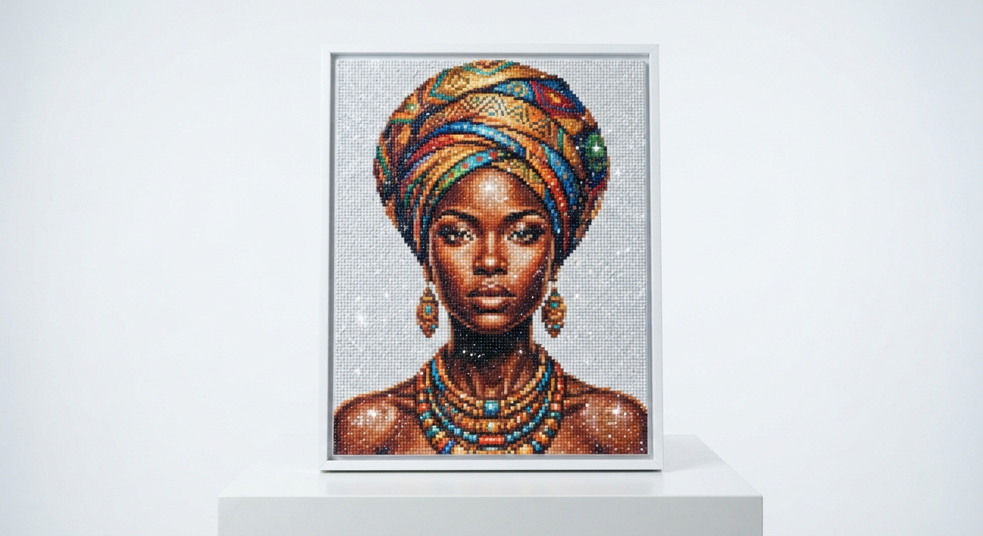 Pintura de Diamante "Mujer Africana" 5D - Completa Redonda/Cuadrada