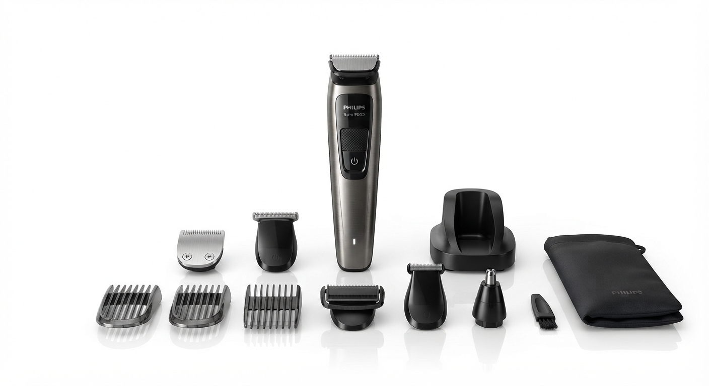 Philips Serie 9000 MG9561/30: Recortadora 23 en 1 con OneBlade para Rostro, Cabeza y Cuerpo