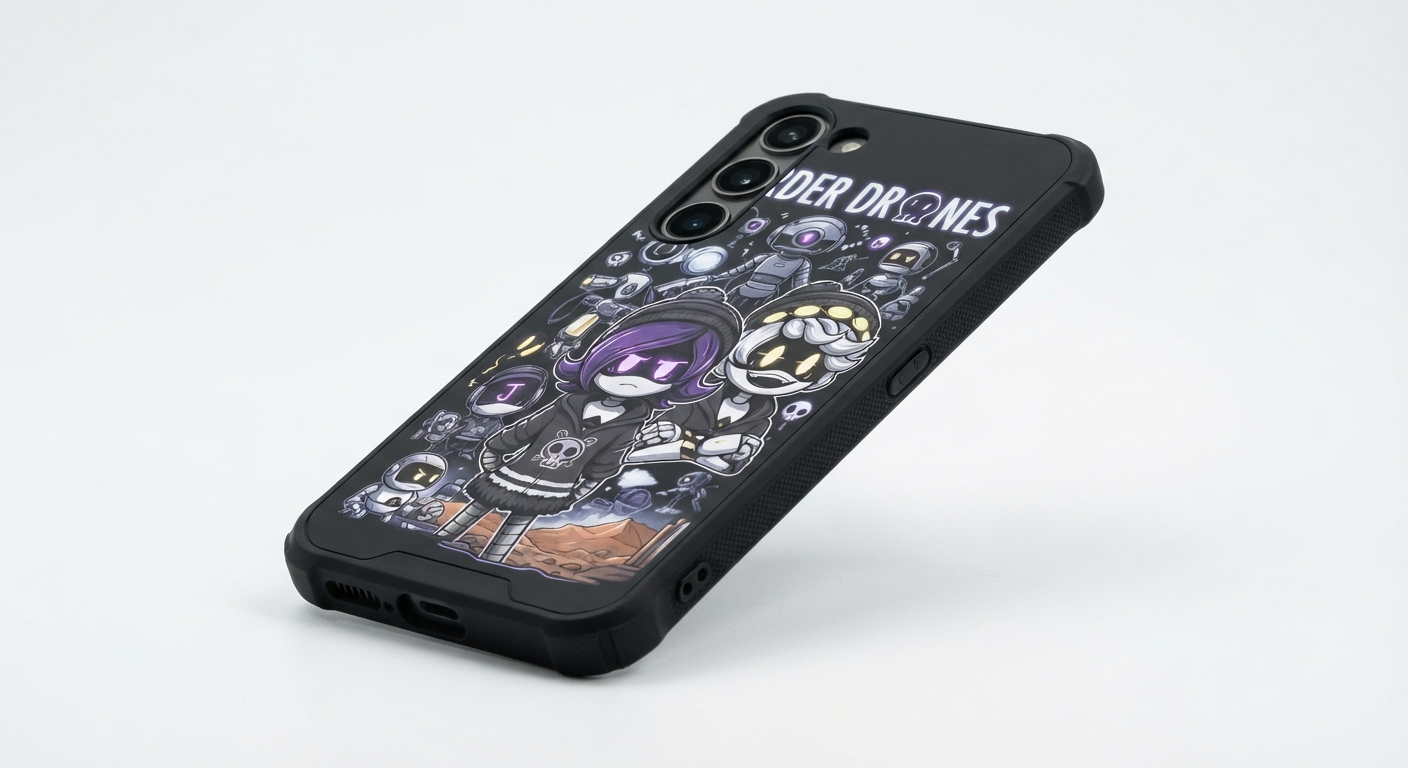 Funda Samsung Negra Suave Antigolpes Diseño Murder Drones