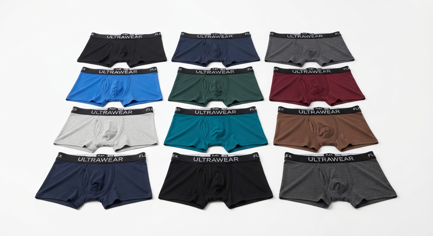 Pack 12 Calzoncillos Boxer para Hombre Algodón Elástico Colores Surtidos