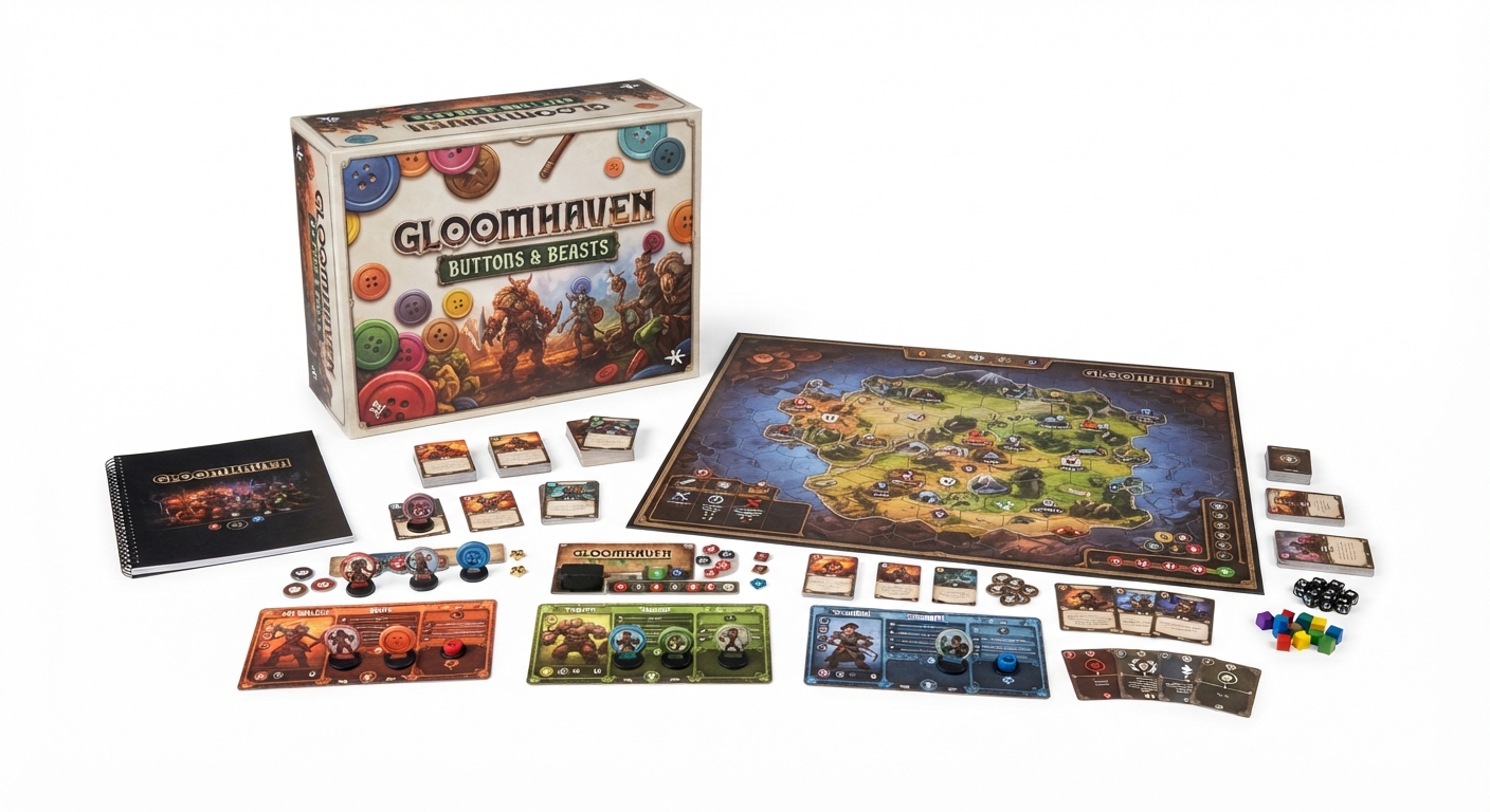 Gloomhaven: Botones y Bichos - Juego de Mesa de Estrategia y Aventura