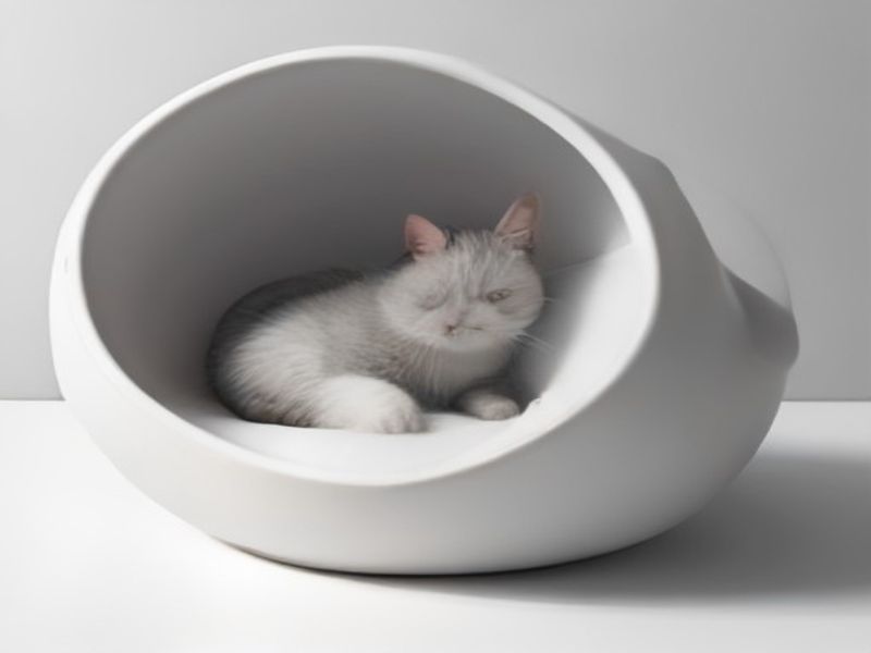 Odoland Cama Giratoria 360° para Gatos - Gris