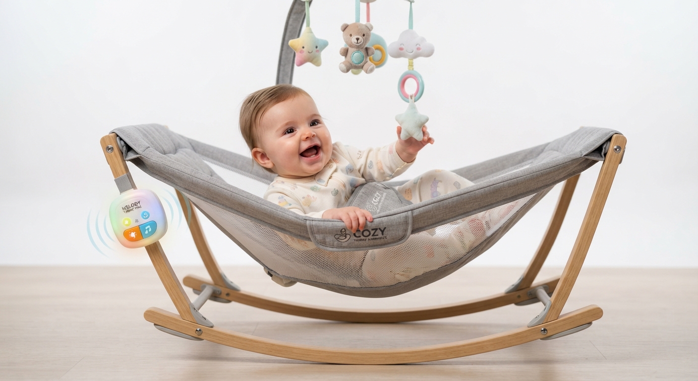 Ingenuity Asiento Happy Belly Hamaca/Mecedora con Música, Vibración y Juguetes