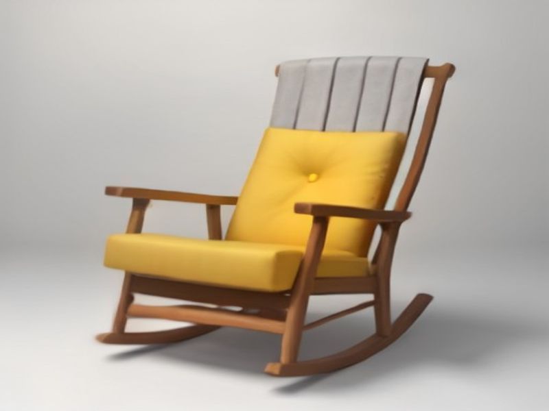Silla Mecedora Amarilla Grand Patio Wensha con Cojín Acolchado