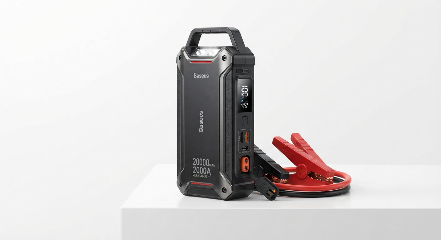 Arrancador de Coche Baseus 20000mAh con Banco de Energía Portátil (2000A)