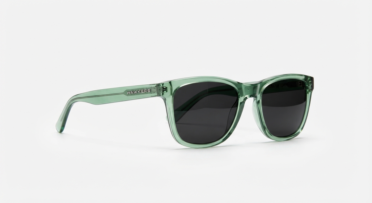 Gafas de Sol Hawkers One Uptown Unisex - Montura Verde Transparente y Lentes Negras