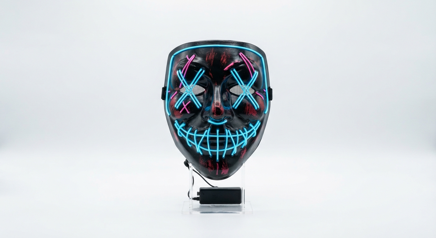Máscara LED Neón Purga Inalámbrica para Halloween y Cosplay