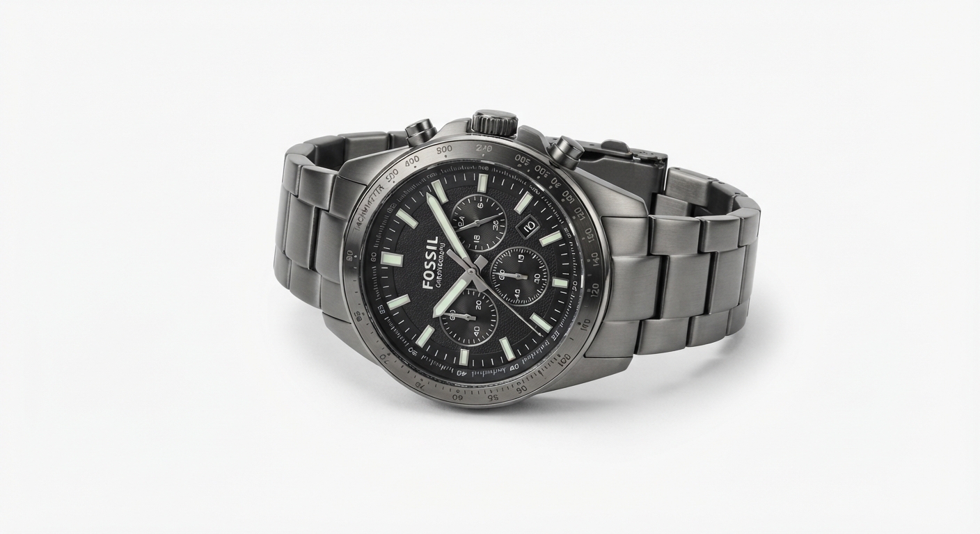 Fossil Reloj Nate Cronógrafo Cuarzo Acero Ahumado 50mm JR1437
