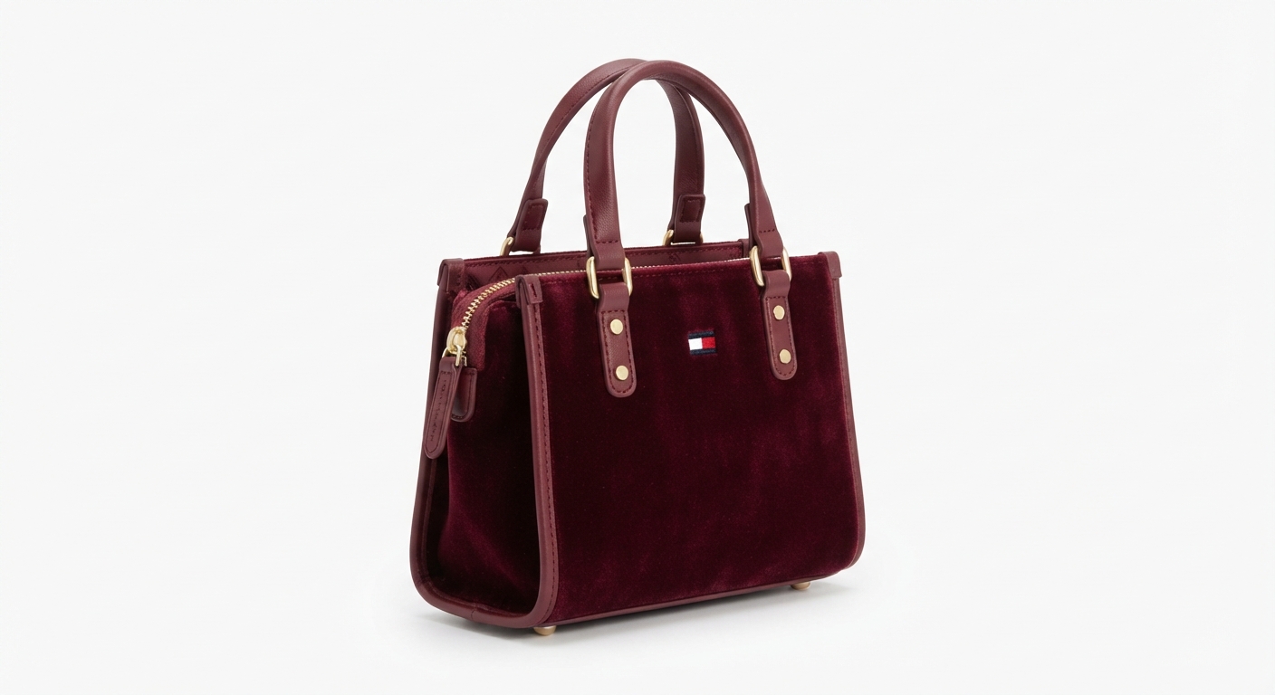 Bolso Tommy Hilfiger Th Modern Mini Tote para Mujer - Terciopelo Granate