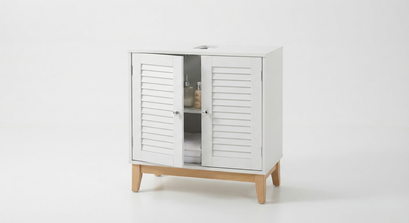 Mueble de baño HOMCOM para debajo del lavabo con 2 puertas y estantes ajustables