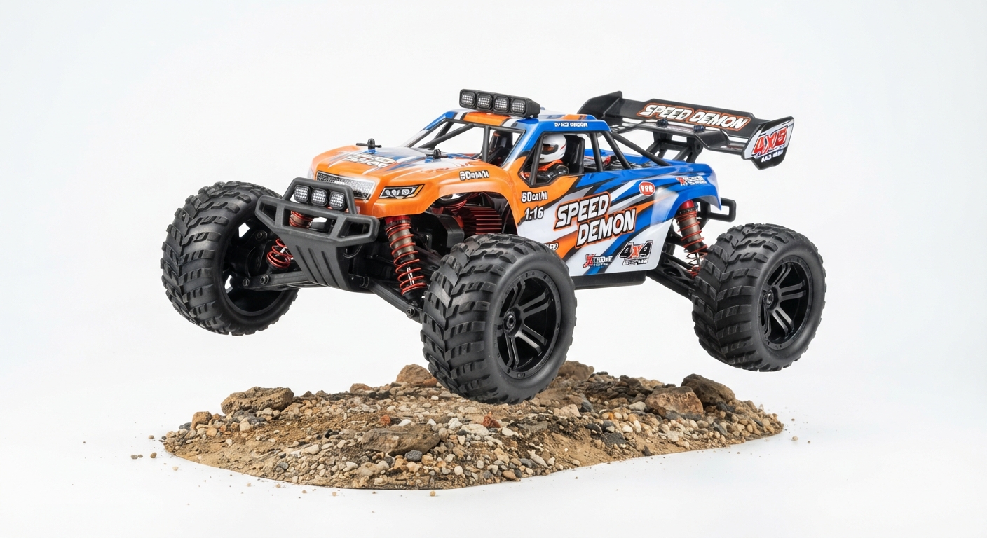 Coche RC Rápido 1:16, 50 KM/H, 4WD, Buggy Monster Truck Todoterreno IPX4