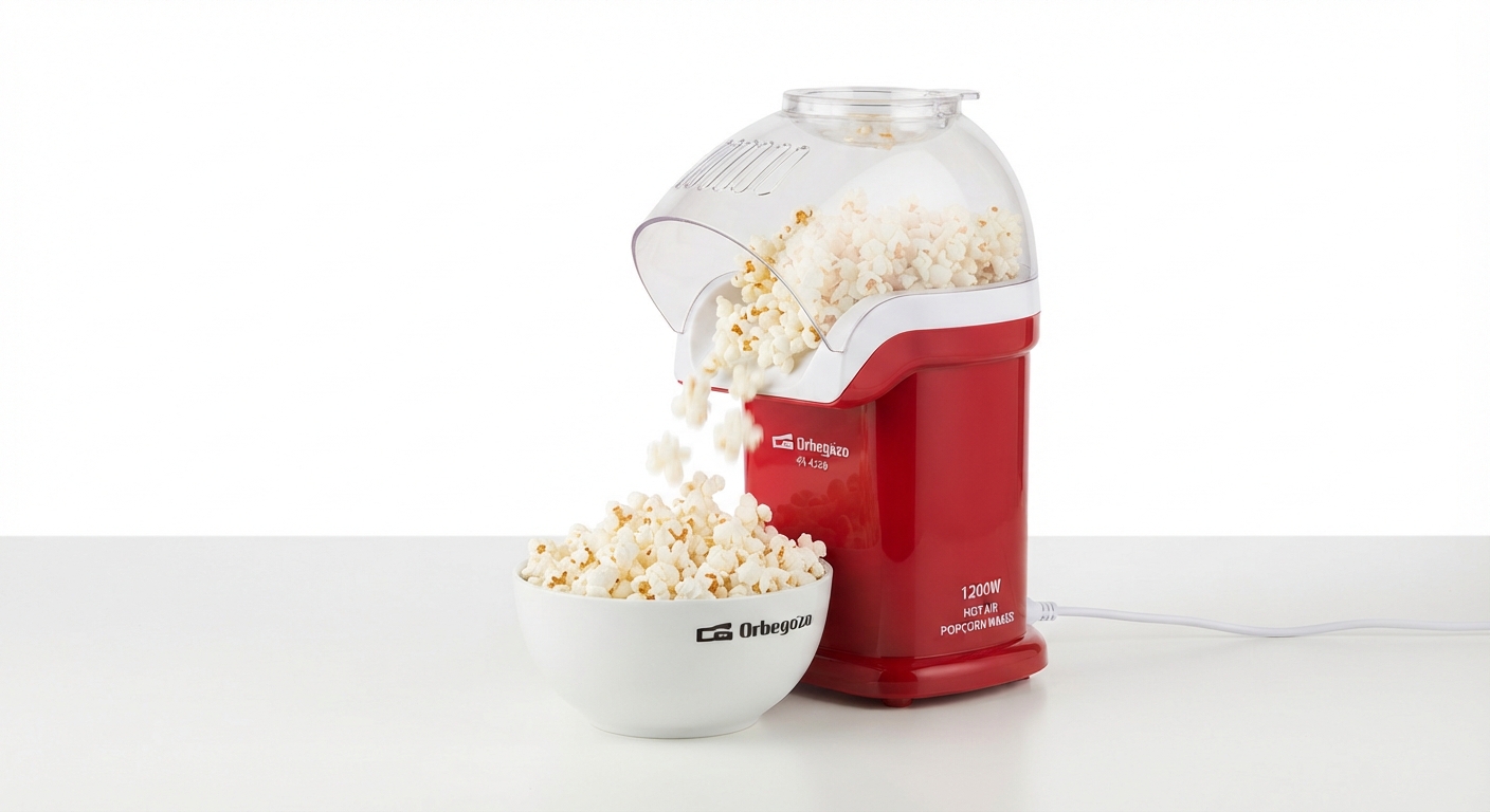 Palomitero Orbegozo PA 4300 con 1200W: Disfruta de Palomitas Saludables Sin Aceite