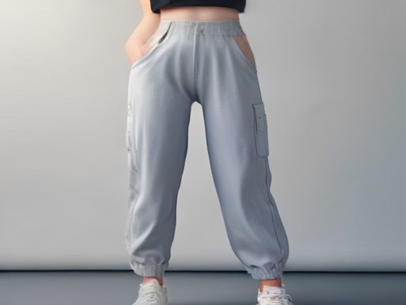 Pantalones Jogger Demegimi Mujer Algodón Tiro Alto con Bolsillos