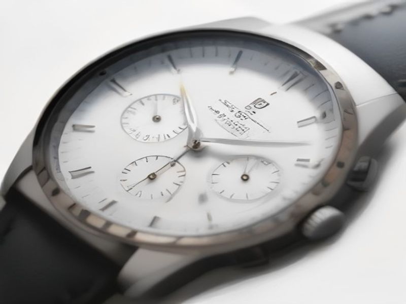 Lotus Cronógrafo Chrono Reloj Hombre Correa de Cuero Blanco