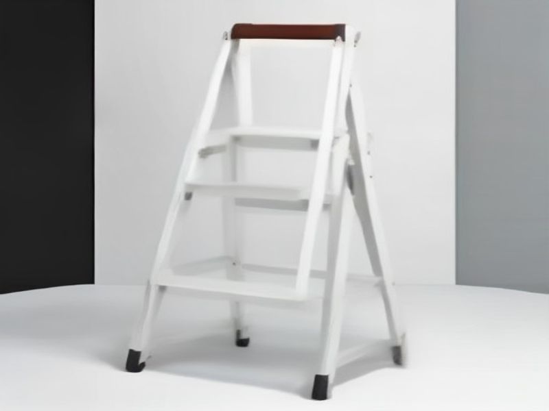 Songmics Escalera de Tijera Plegable 3 Escalones, Soporta 150kg