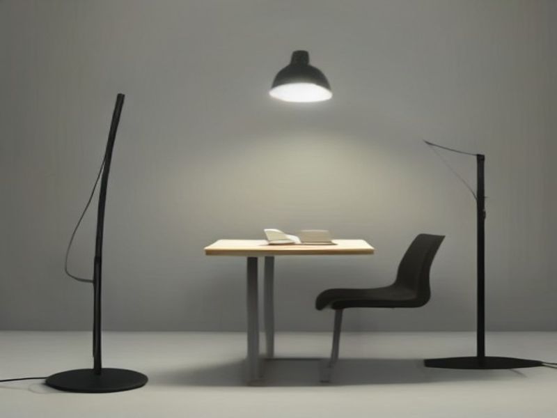 LuminexDesigns Lámpara de Pie LED Negra con Mesita y Luz de Lectura