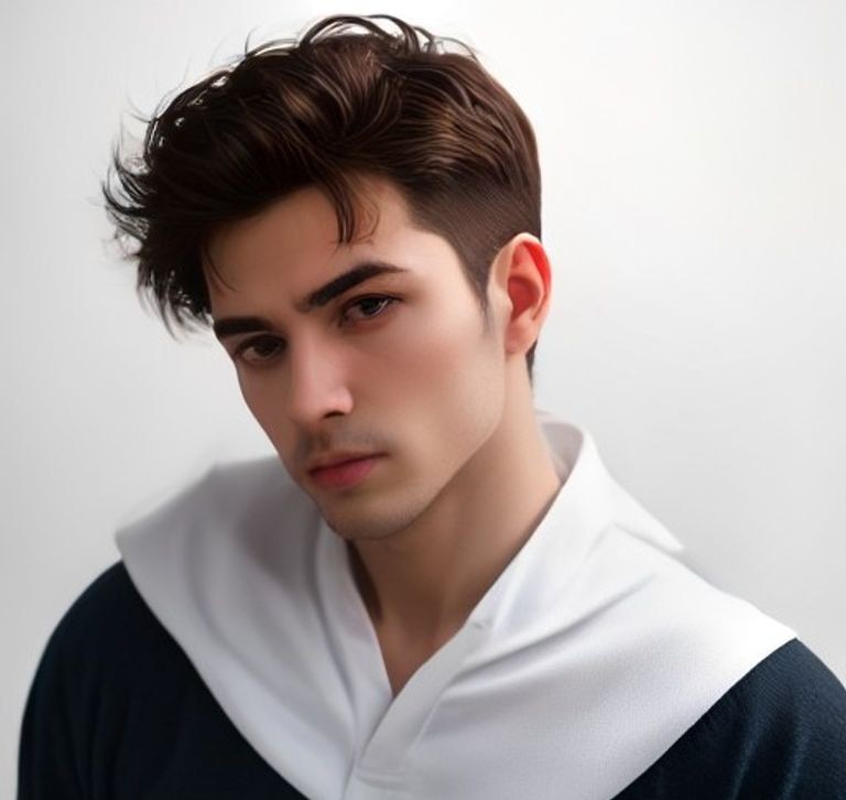 Herothorn Jersey de Punto para Hombre Cuello en V con Diseño de Cuadros o Cuello Blanco