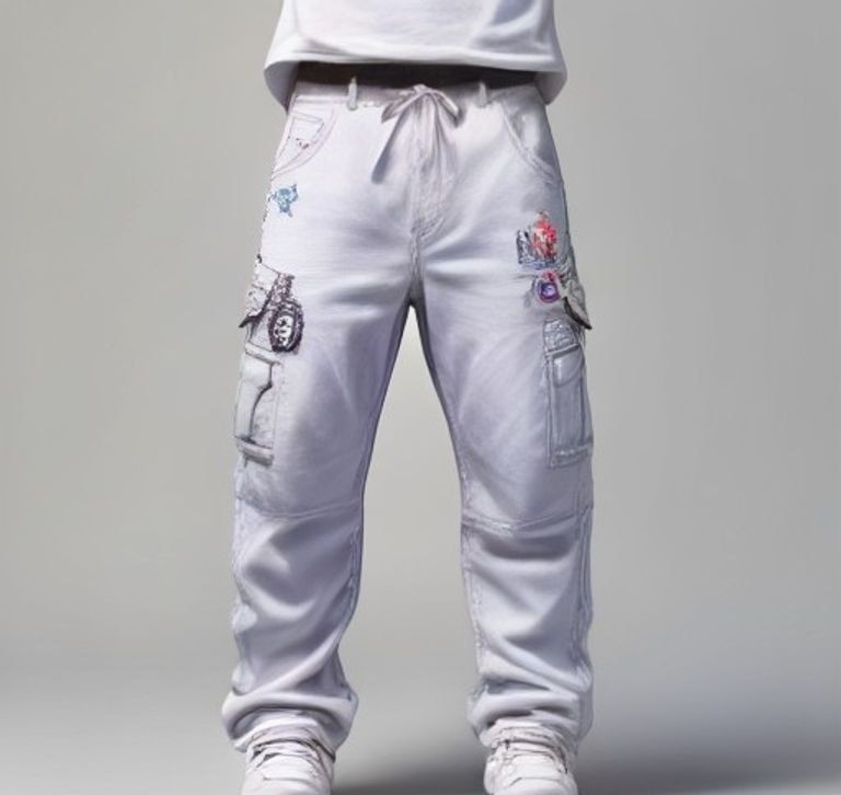 Pantalones Cargo Harajuku Y2K con Estampado de Estrellas y Cordón Ajustable
