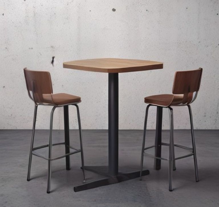 Conjunto Vasagle Mesa de Bar con 2 Taburetes Diseño Industrial