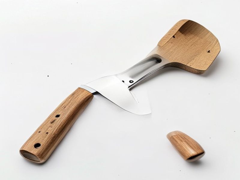 Pelador de Cocina de Acero Inoxidable con Mango de Madera