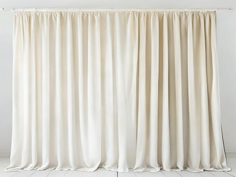 Pack 2 Miulee Cortinas Rayas Blanco y Beige 140x245cm