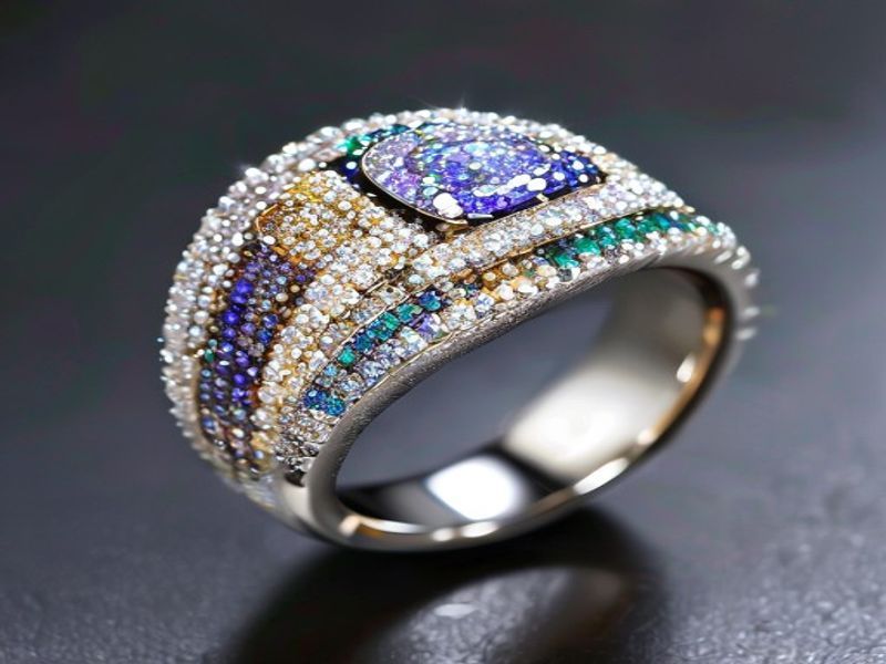 Pandora Signature Anillo Bicolor con Pavé y Logo