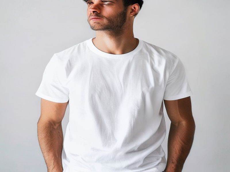 Camiseta Básica Manga Corta Cuello Redondo Hombre