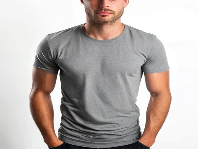 JACK & JONES Camiseta Hombre Slim Fit Gris