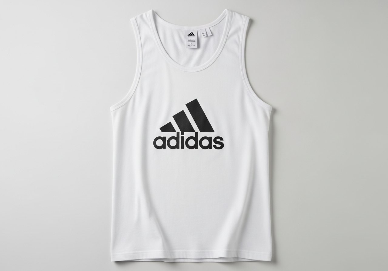 adidas Mujer Essentials Small Logo Cotton Lifestyle Tank Shirt, White/Black, L