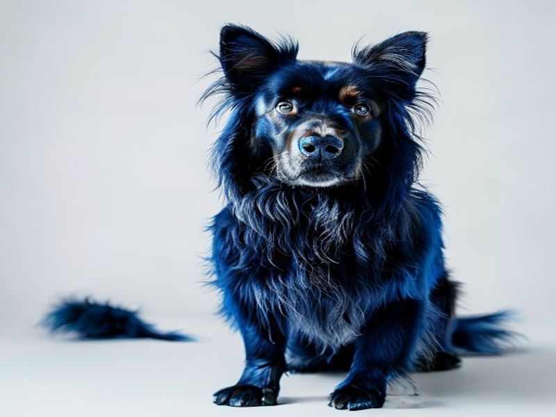 Cama Elevada para Perro de Acero Azul Marino