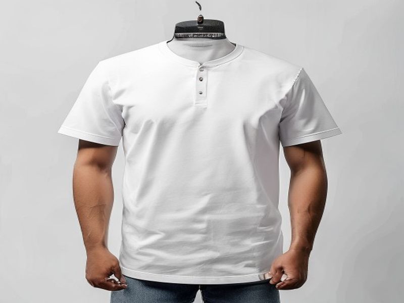 Camiseta de manga corta de algodón y lino para hombre