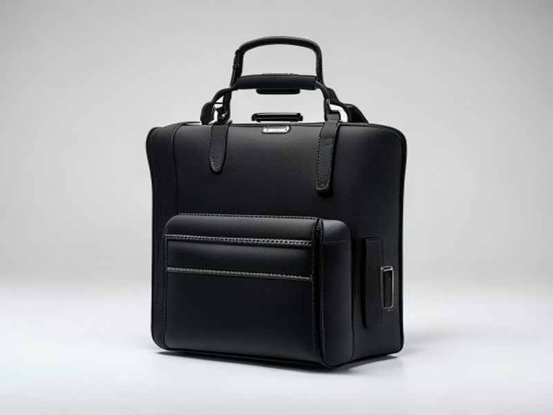 Cartera hombre cremallera RFID negra