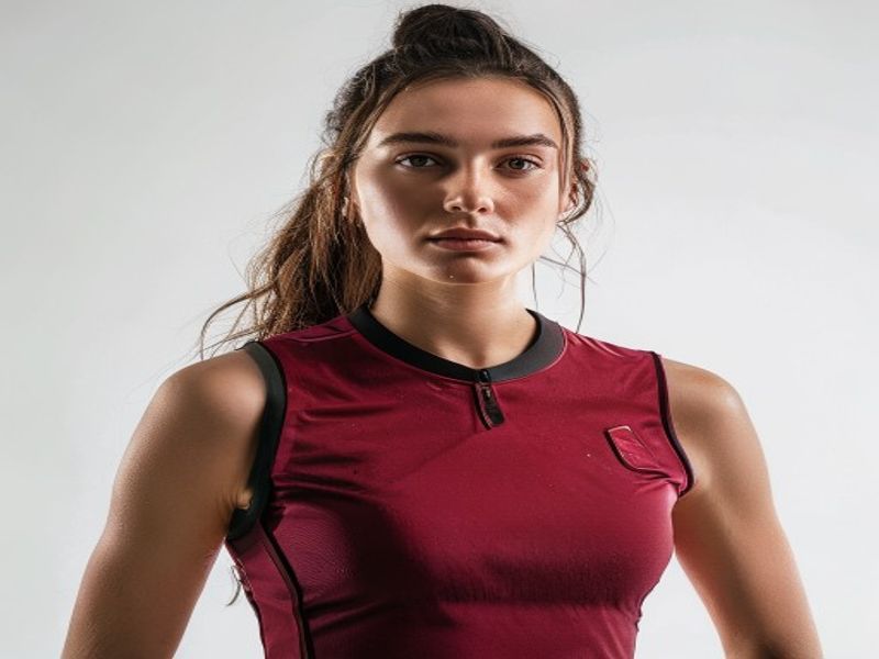 Jersey ajustado con cuello redondo para mujer