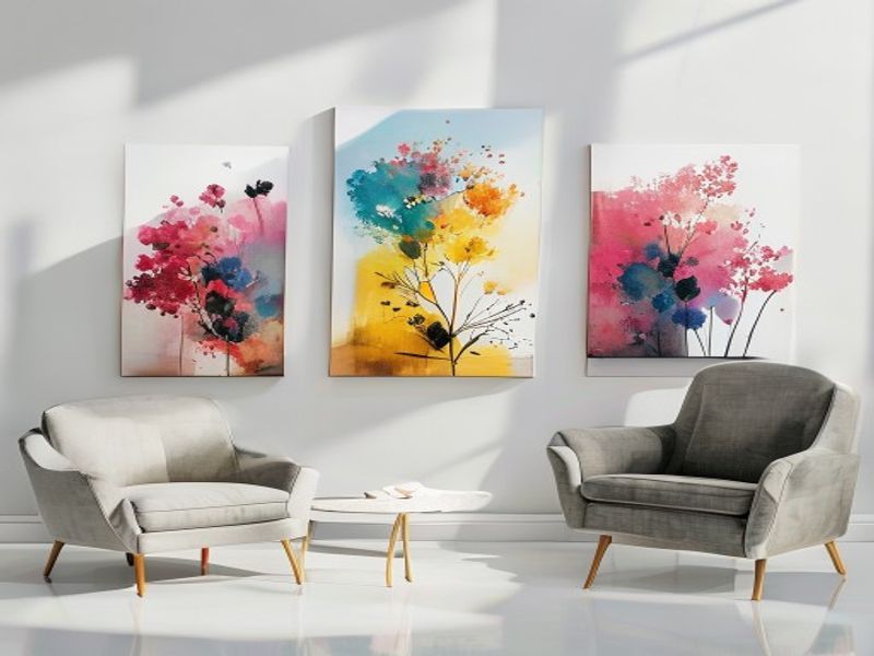 Juego de 3 impresiones artísticas de pared de lienzo para coche moderno
