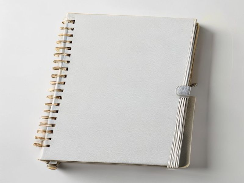 MILAN Cuaderno A4 con espiral y tapa dura, papel cuadriculado, 80 hojas MILAN nata, azul