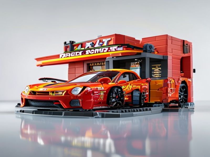 Mattel Brick Shop Hot Wheels Premium Series , juego de construcción Mercedes-Benz 300 SL