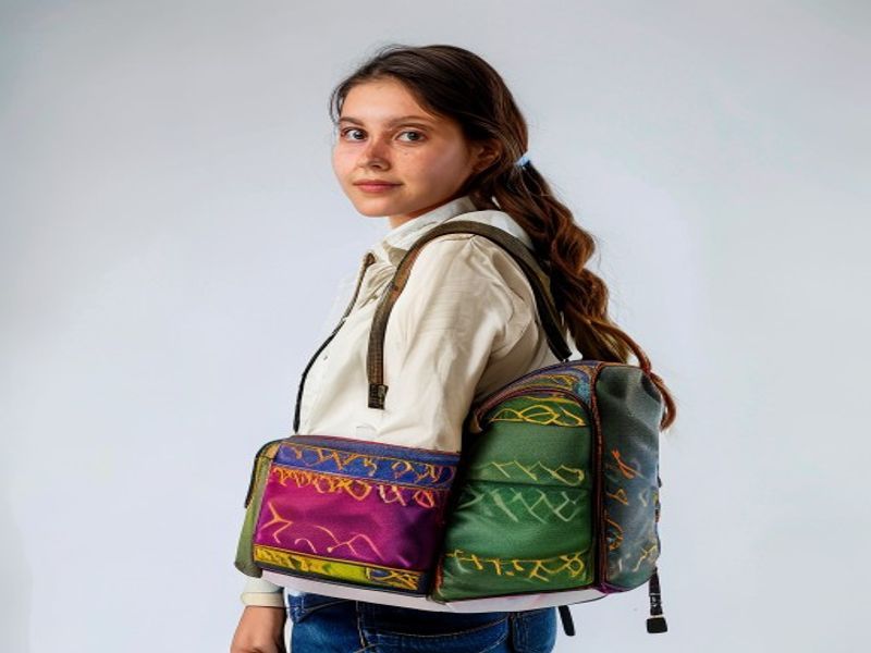 Mochila Estampada Mujer Lona Adolescente Viaje