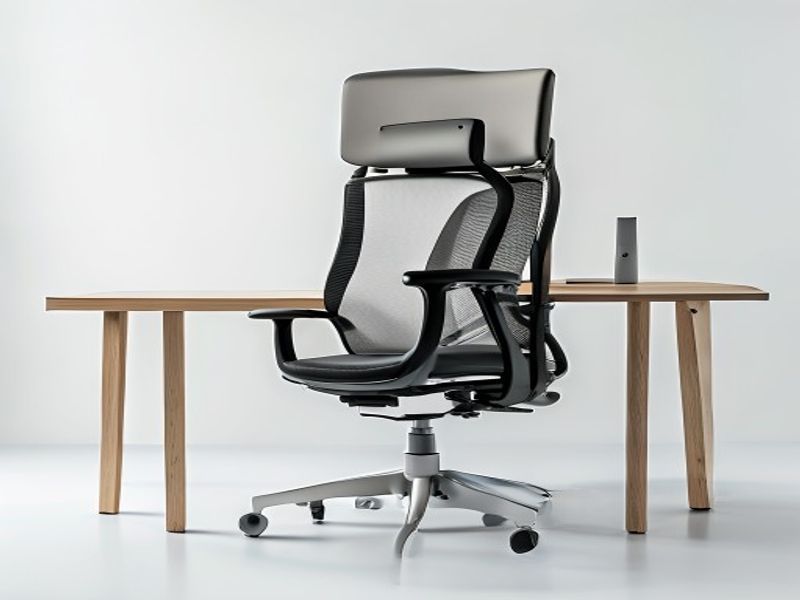 Silla de Oficina con Soporte Lumbar Giratoria Escritorio Sillon Ruedas