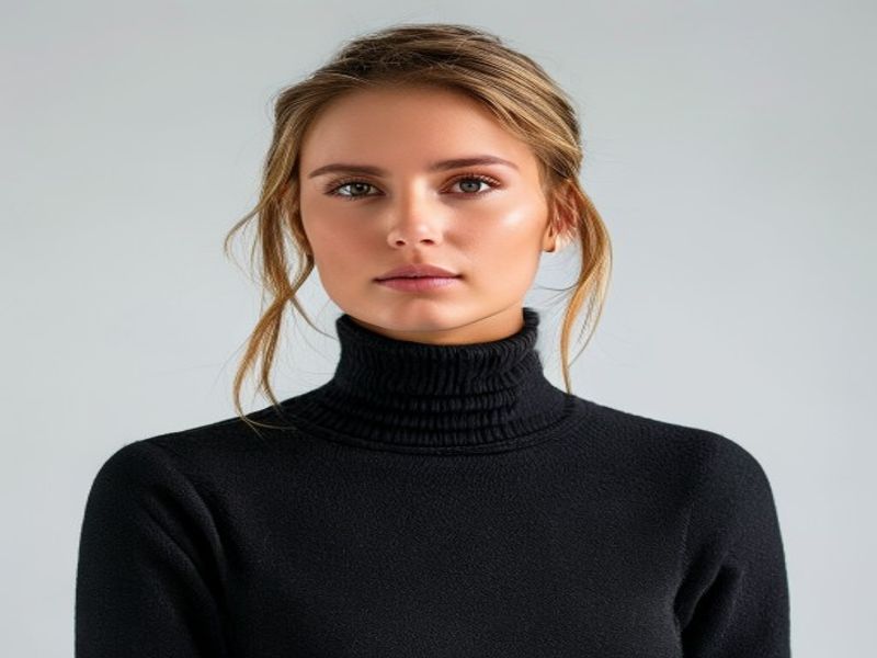 Suéter de cuello alto para mujer
