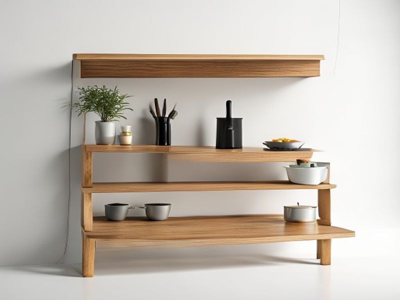 Vasagle Estantería de Cocina 4 Niveles con Enchufe Múltiple